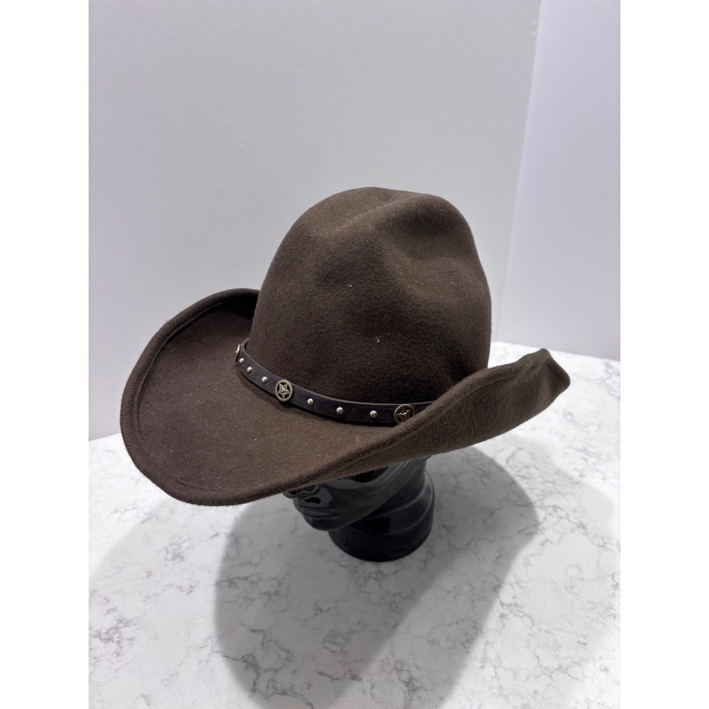 Cody James‎ Mens Brown Wool Cowboy Hat Star Concho Studded Western BBCJDF166 XL - Picture 2 of 9